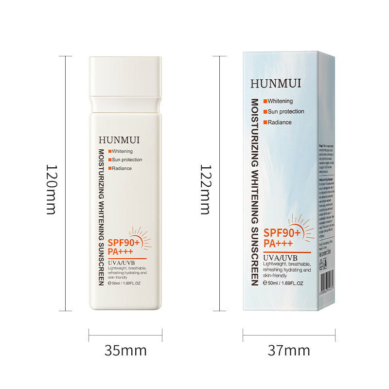 HUNMUI Moisturizing Double Protection Sunscreen 50ml SPF90 PA Innovative Version Tri Light Beauty