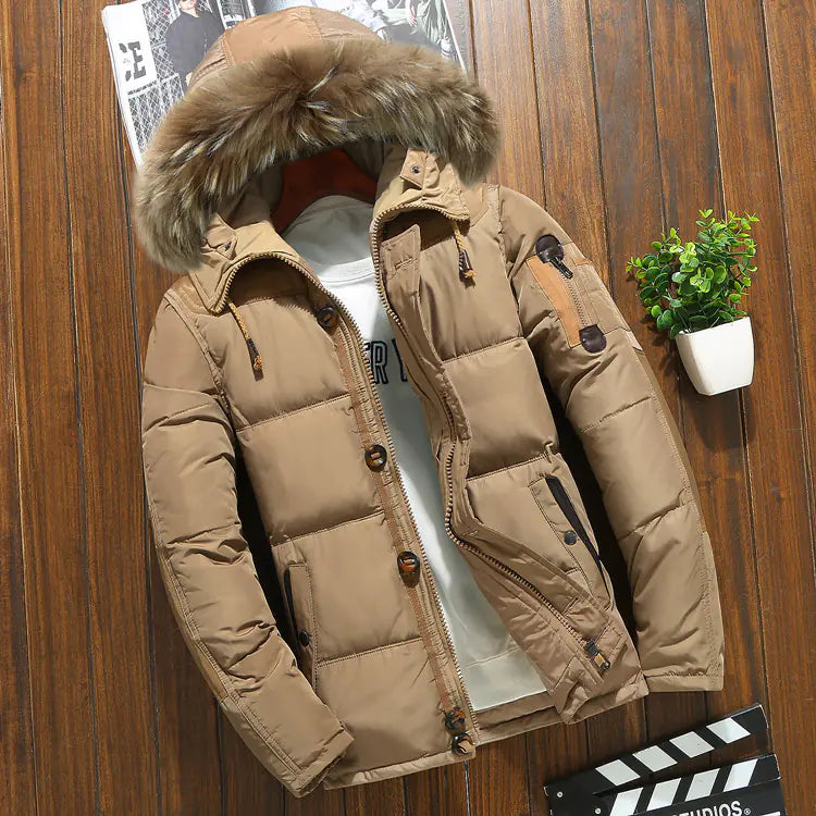 Short Solid Color Thick Down Jacket