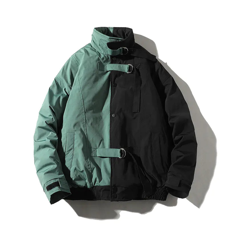 Thick Color Block Workwear Cotton Jacket