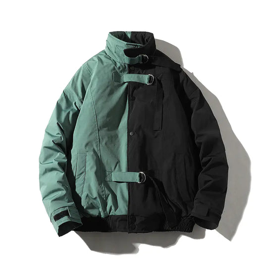 Thick Color Block Workwear Cotton Jacket