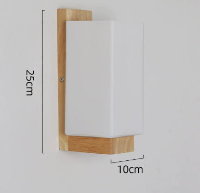 Creative Japanese Bedside Solid Wood Wall Lamp PearlNestDecor.com