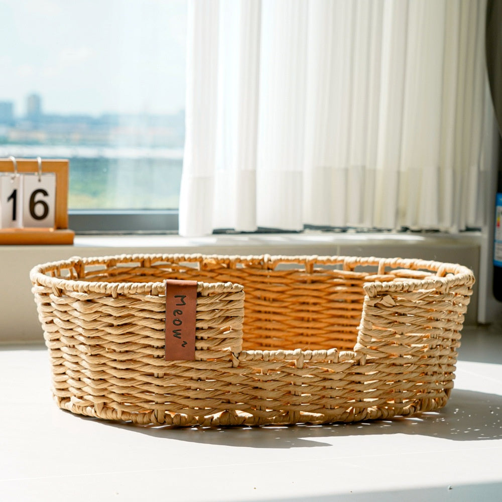 Hand-woven Warm Universal Rattan Basket Pet Nest Pets Fashion