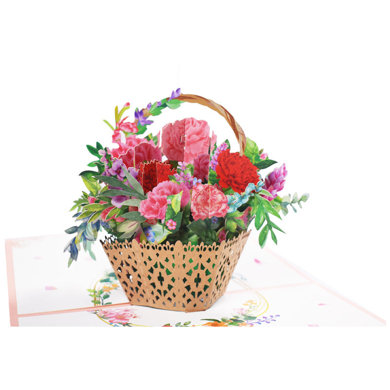 3D PopUp Flower Bouquet Cards Gifts Anniversary PopUp Mom Floral Bouquet Wife Invitation Card Greeting Cards Mothers Day Cards Postcard LadyShow.Store