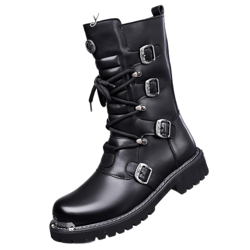 Autumn And Winter High-top Boots Men's Trendy Riding BootsBritish-style Denim Vintage Equestrian Boots Best YouTube Store