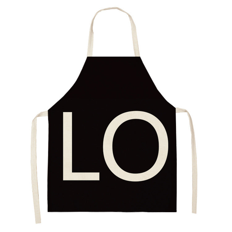 Letter Linen Apron Kitchen Stain-resistant Sleeveless Coverall PearlNestDecor.com