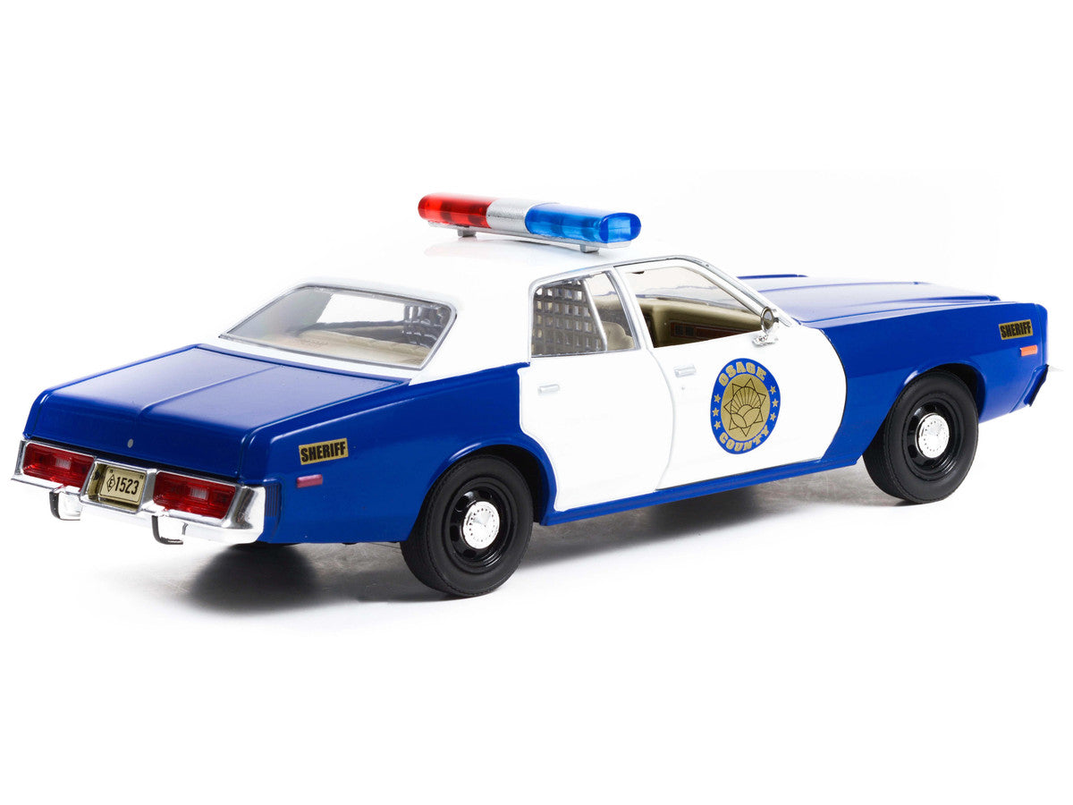 1975 Plymouth Fury "Osage County Sheriff" Blue and White 1/24 Diecast Model Car by Greenlight LuxuryLifeWay Online Store