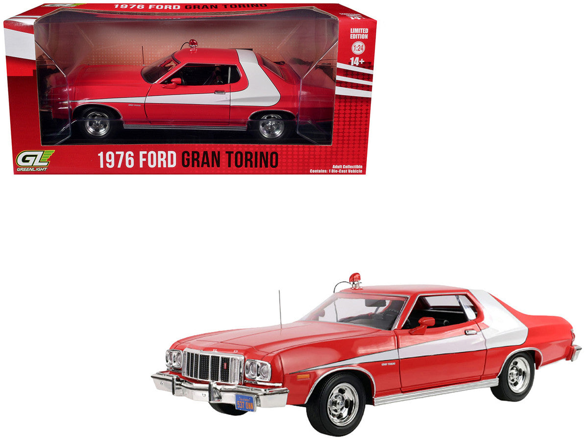 1976 Ford Gran Torino Red with White Graphics "Hollywood Greatest Hits" Series 1/24 Diecast Model Car by Greenlight LuxuryLifeWay Online Store