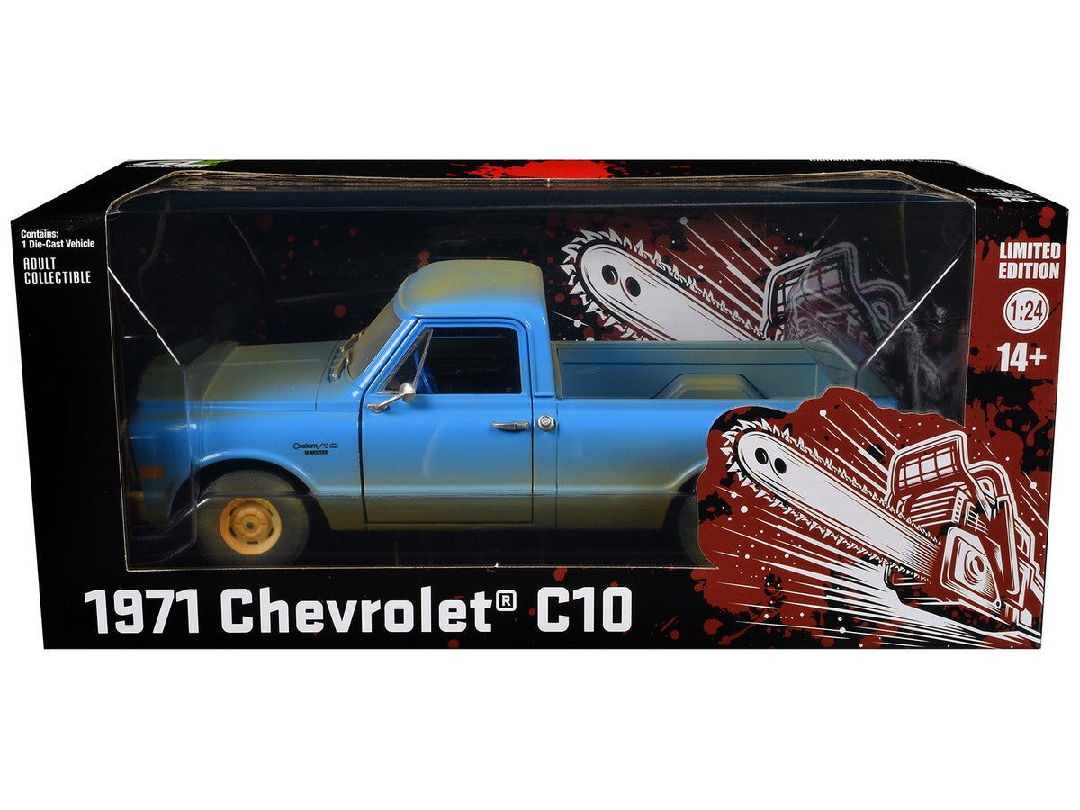 1971 Chevrolet C-10 Pickup Truck Blue (Dirty Version) "Hollywood Greatest Hits" Series 1/24 Diecast Model Car by Greenlight LuxuryLifeWay Online Store