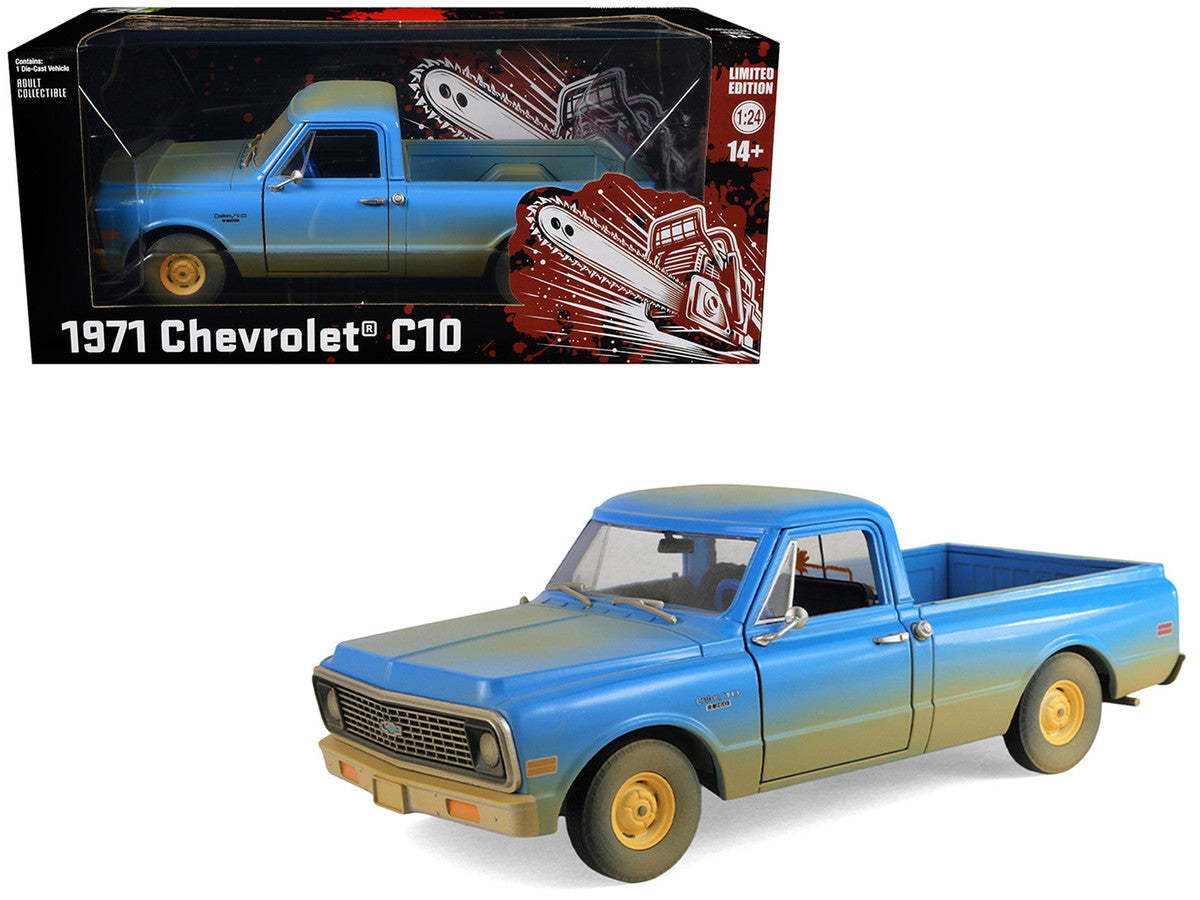 1971 Chevrolet C-10 Pickup Truck Blue (Dirty Version) "Hollywood Greatest Hits" Series 1/24 Diecast Model Car by Greenlight LuxuryLifeWay Online Store