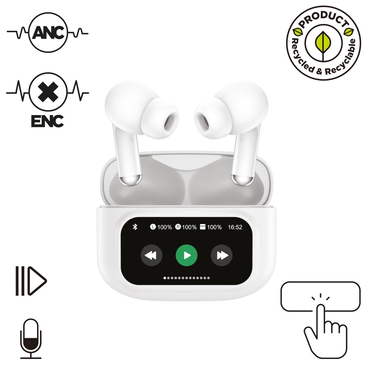 Headphones Muvit MCTWS0007 White LuxuryLifeWay Online Store
