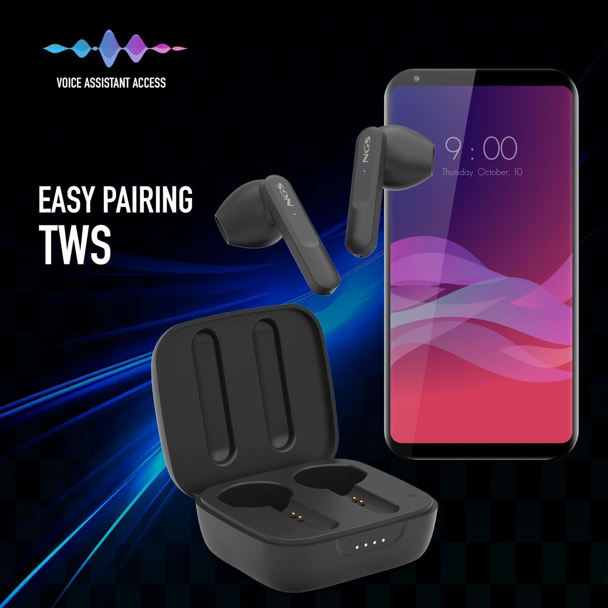 Headphone with Microphone NGS ARTICAMOVEBLACK Black LuxuryLifeWay Online Store