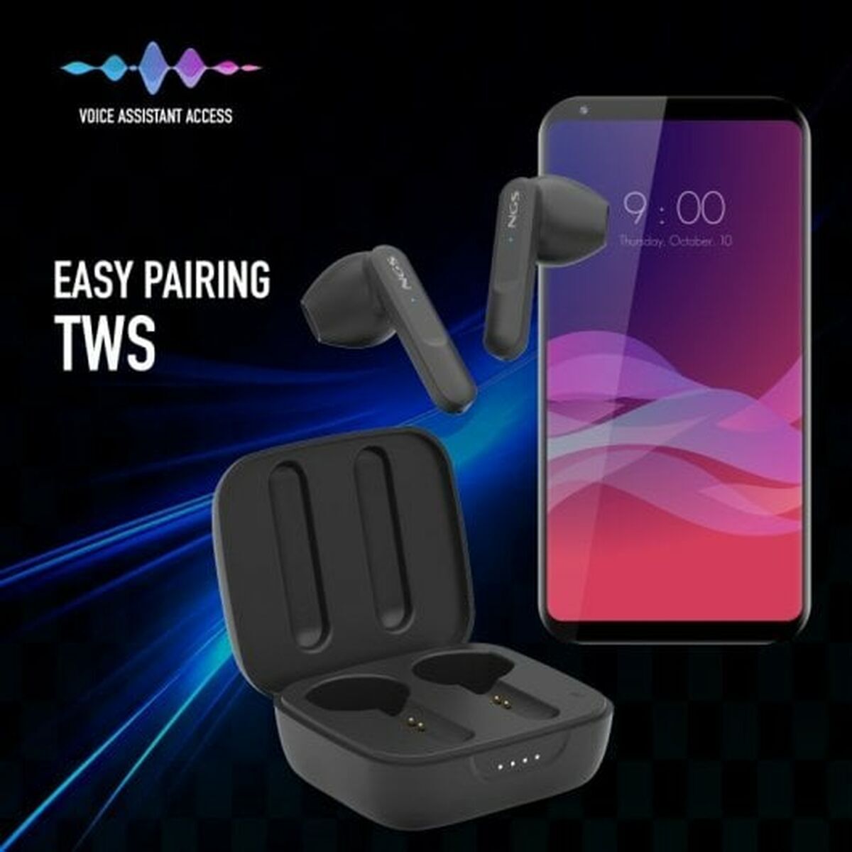 Headphone with Microphone NGS ARTICAMOVEBLACK Black LuxuryLifeWay Online Store