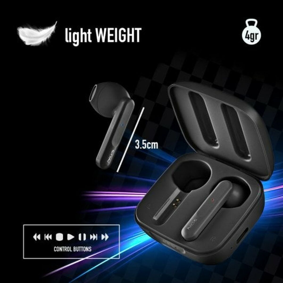 Headphone with Microphone NGS ARTICAMOVEBLACK Black LuxuryLifeWay Online Store