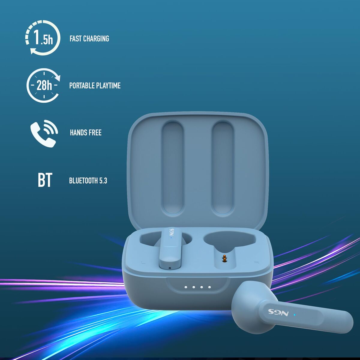 Headphone with Microphone NGS ARTICAMOVERAIN Blue Light Blue LuxuryLifeWay Online Store