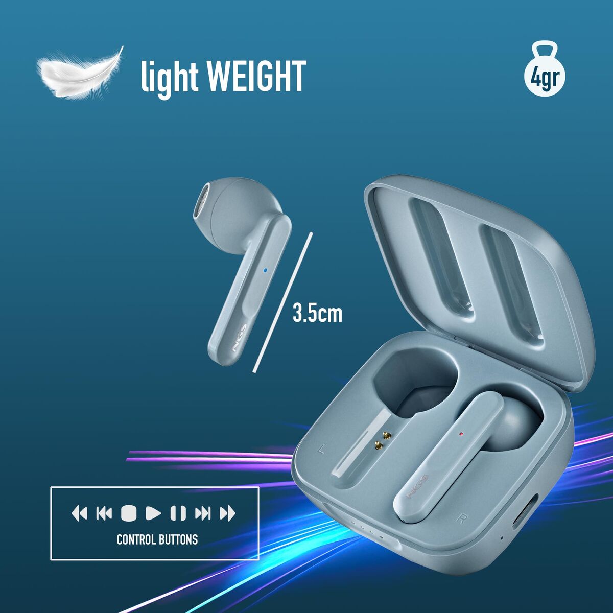 Headphone with Microphone NGS ARTICAMOVERAIN Blue Light Blue LuxuryLifeWay Online Store