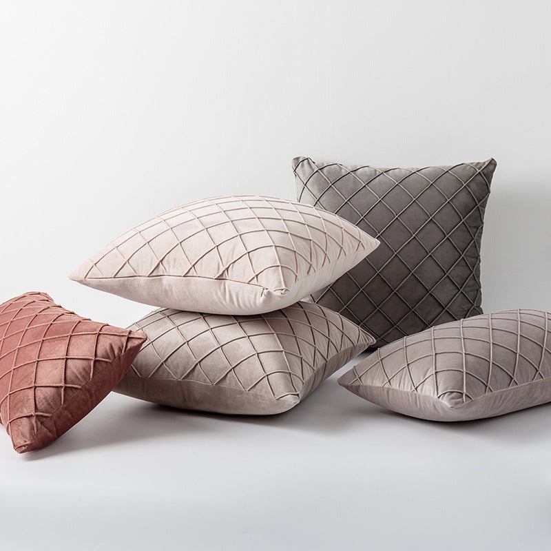 Diamond plaid velvet pillowcase Best YouTube Store