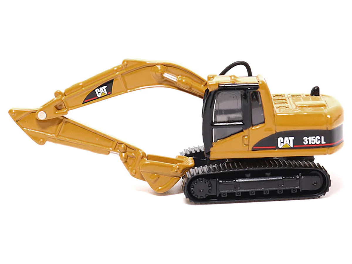 CAT Caterpillar CT660 Day Cab Tractor Blue Metallic with Lowboy Trailer and CAT 315C L Hydraulic Excavator Yellow 1/87 (HO) Diecast Model by Diecast Masters LuxuryLifeWay Online Store