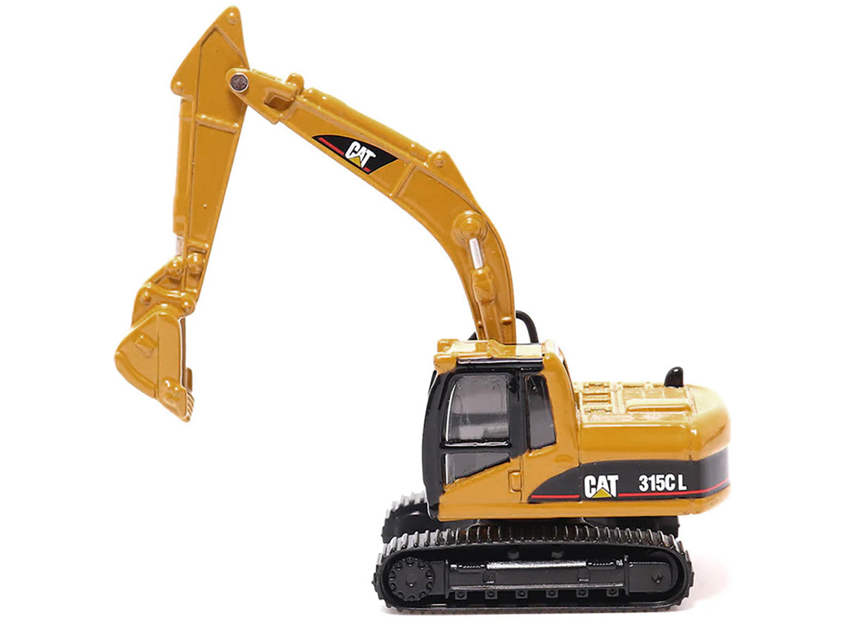 CAT Caterpillar CT660 Day Cab Tractor Blue Metallic with Lowboy Trailer and CAT 315C L Hydraulic Excavator Yellow 1/87 (HO) Diecast Model by Diecast Masters LuxuryLifeWay Online Store