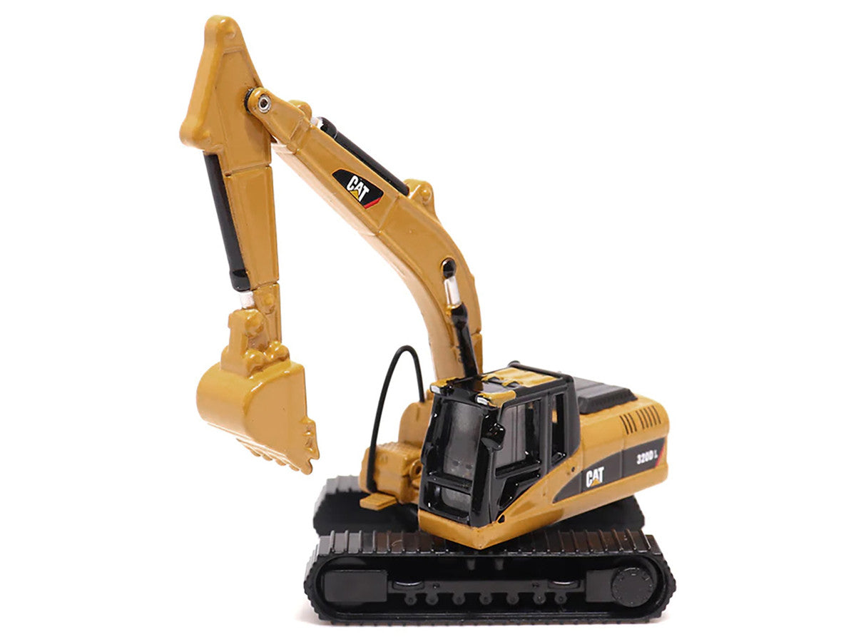 Kenworth T880 SBFS Sleeper Tandem Tractor Black with Lowboy Trailer and CAT 320D L Hydraulic Excavator Yellow 1/87 (HO) Diecast Model by Diecast Masters LuxuryLifeWay Online Store