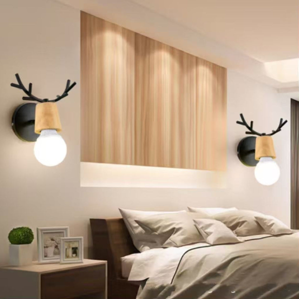 Nordic Modern Antlers Wall Lamp Creative Macaron Aisle Corridor PearlNestDecor.com