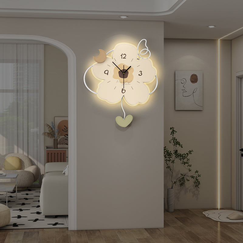 Cute Flower Shaped Wall Clock Modern Decorative Home Bedroom Decor PearlNestDecor.com