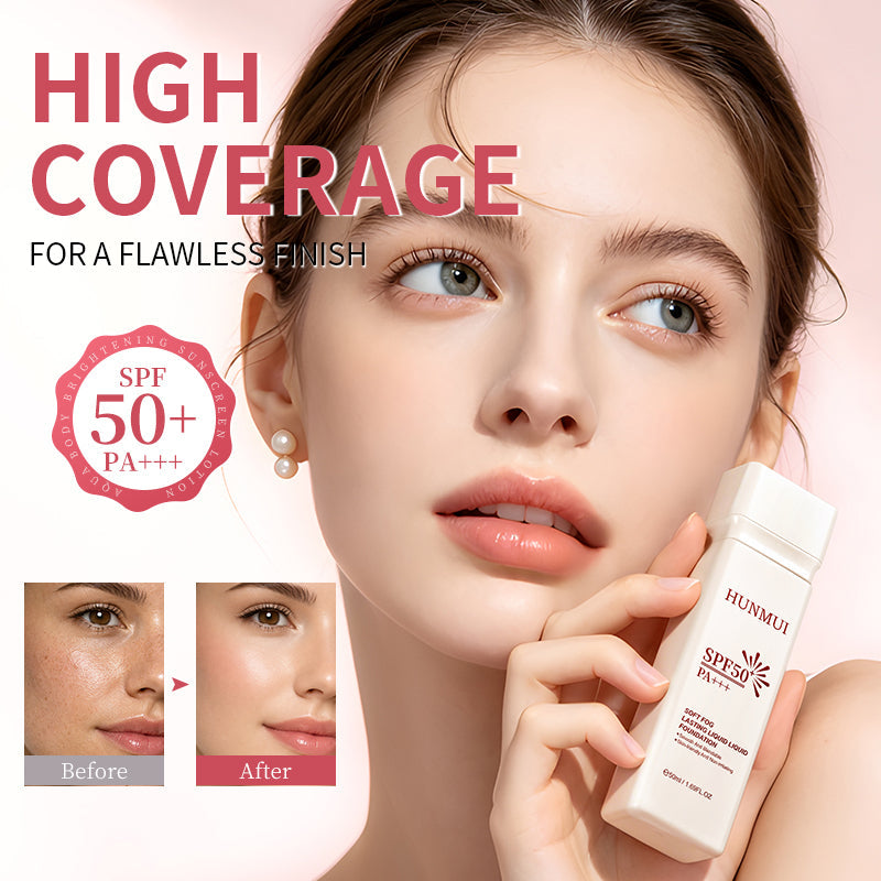HUNMUI Soft Mist Long-Lasting Sunscreen Foundation 50ml SPF50 PA Tri Light Beauty