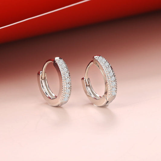 Vintage Earrings 3A Zircon White Gold Plated