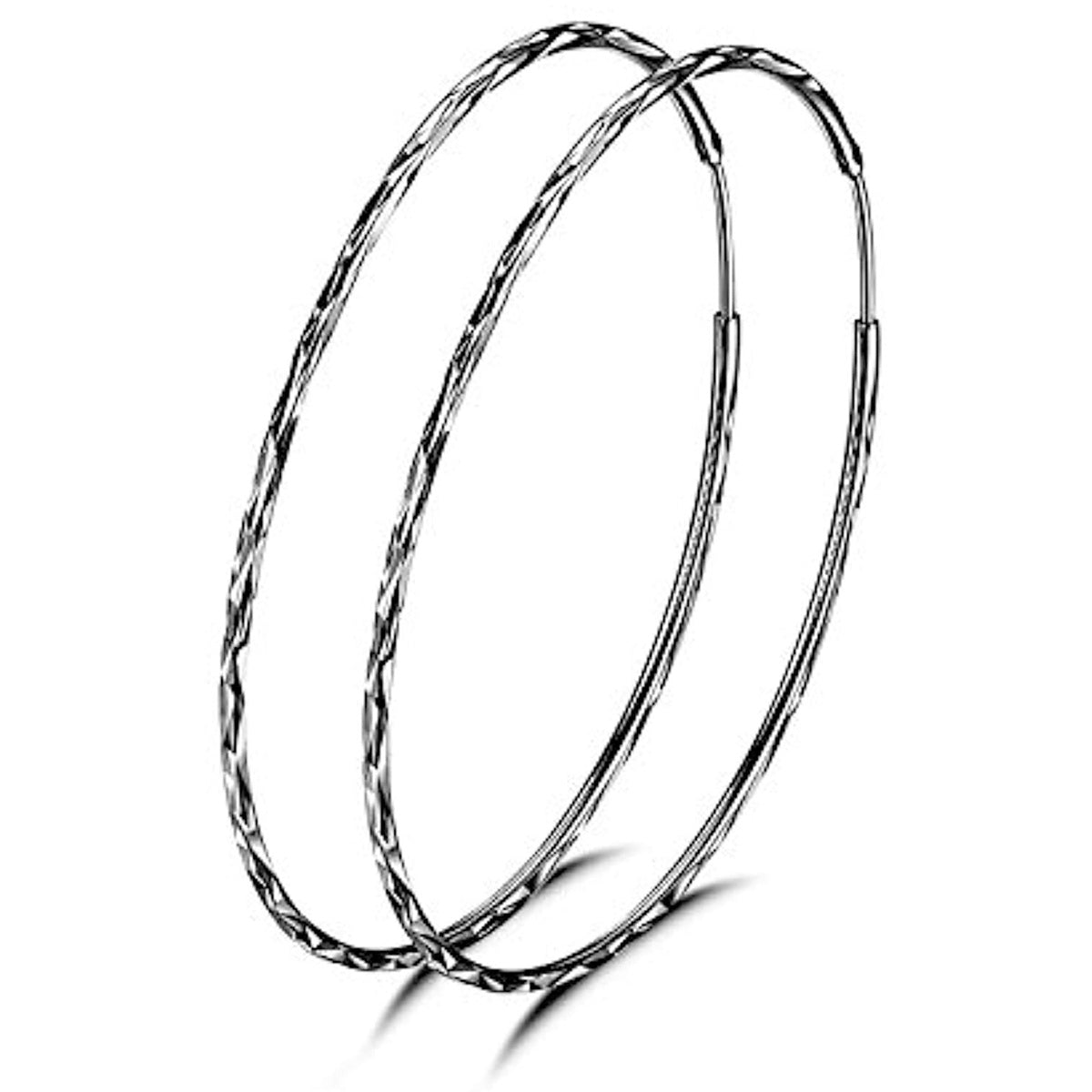 Sterling Silver Classic Hoop Drop Earrings Jewelry Gifts for Women 20mm LadyShow.Store
