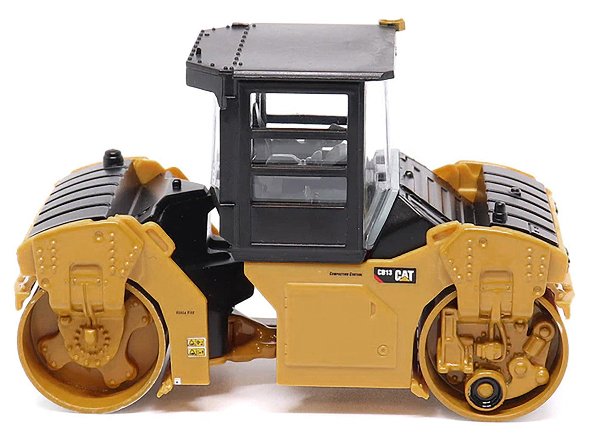 CAT Caterpillar CB-13 Tandem Vibratory Roller with Cab Yellow and Black 1/64 Diecast Model by Diecast Masters LuxuryLifeWay Online Store