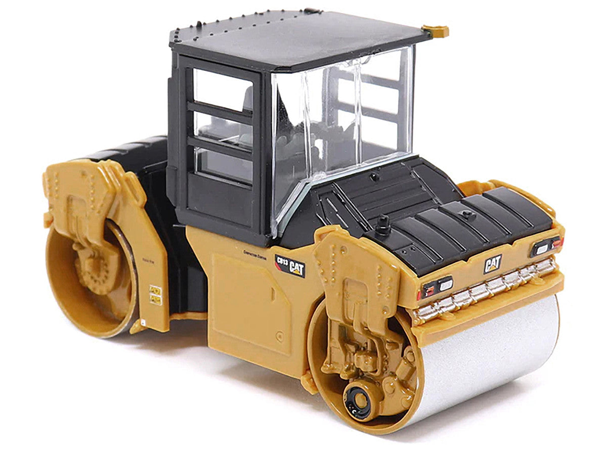 CAT Caterpillar CB-13 Tandem Vibratory Roller with Cab Yellow and Black 1/64 Diecast Model by Diecast Masters LuxuryLifeWay Online Store