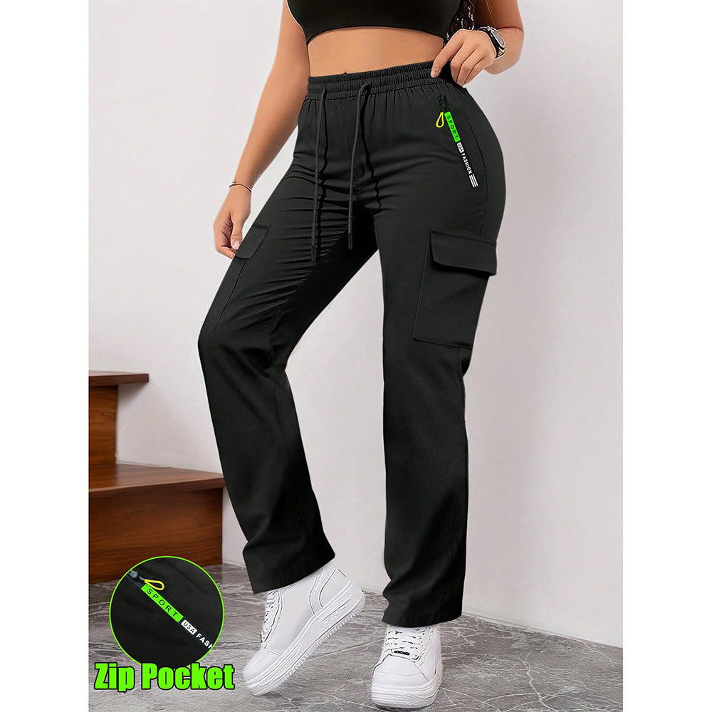 Women's Casual Retro Large Pocket Casual Pants LadyShow.Store