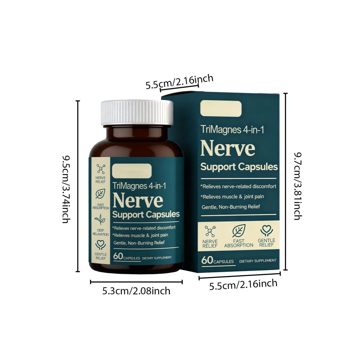 Improving Health, Boosting Vitality, Gentle, Comfortable, And Quickly Absorbed Daily Dietary Supplement Four In One Neural Support Capsules  Entrance , 60 Capsules, 1 Box Tri Light Beauty