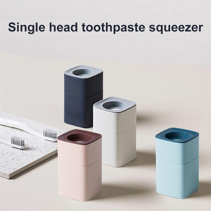 Wall Mounted Automatic Toothpaste Squeezer Self-adhesive Punch-free Dustproof Lazy Toothpaste Dispenser Bathroom Accessories Set