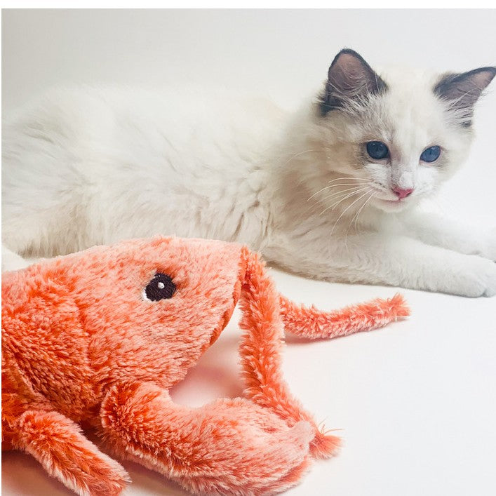 Pet Toys Electric Jumping Shrimp USB Charging Simulation Lobster Funny Cat Plush Pets Toy Pets Fashion