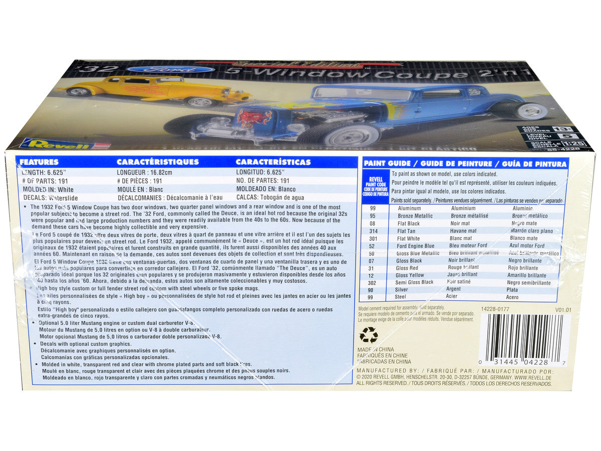 Level 5 Model Kit 1932 Ford 5-Window Coupe 2-in-1 Kit 1/25 Scale Model by Revell LuxuryLifeWay Online Store