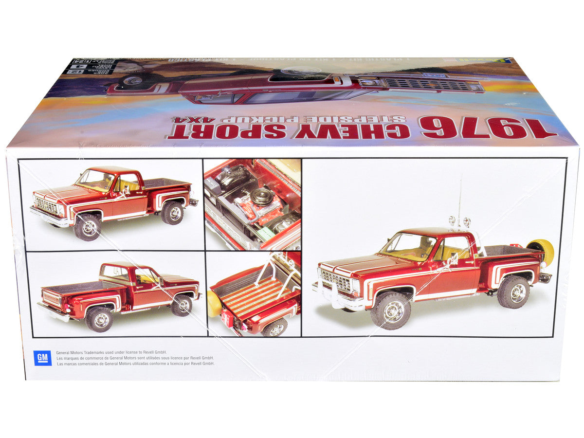 Level 4 Model Kit 1976 Chevrolet Sports Stepside 4x4 Pickup Truck 1/24 Scale Model by Revell LuxuryLifeWay Online Store