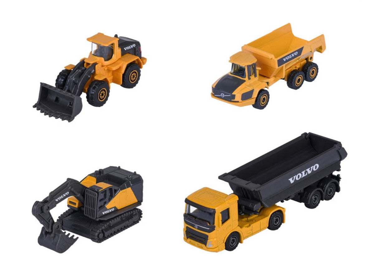 "Volvo Construction" (2026) 4 Piece Set 1/64 Diecast Model Cars by Majorette LuxuryLifeWay Online Store