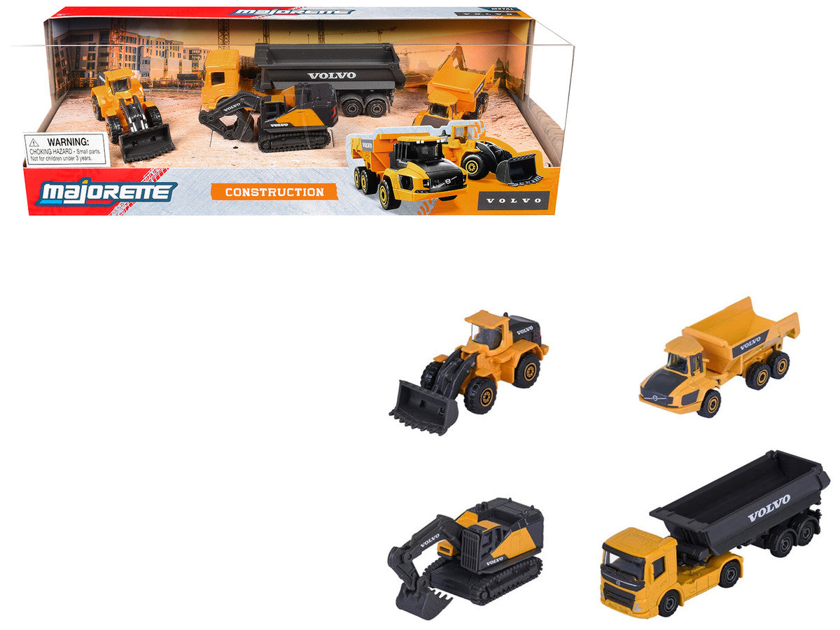 "Volvo Construction" (2026) 4 Piece Set 1/64 Diecast Model Cars by Majorette LuxuryLifeWay Online Store