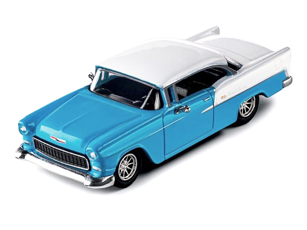 1955 Chevrolet Bel Air Blue and White "Collection" Series 1/64 Diecast Model Car by Majorette LuxuryLifeWay Online Store