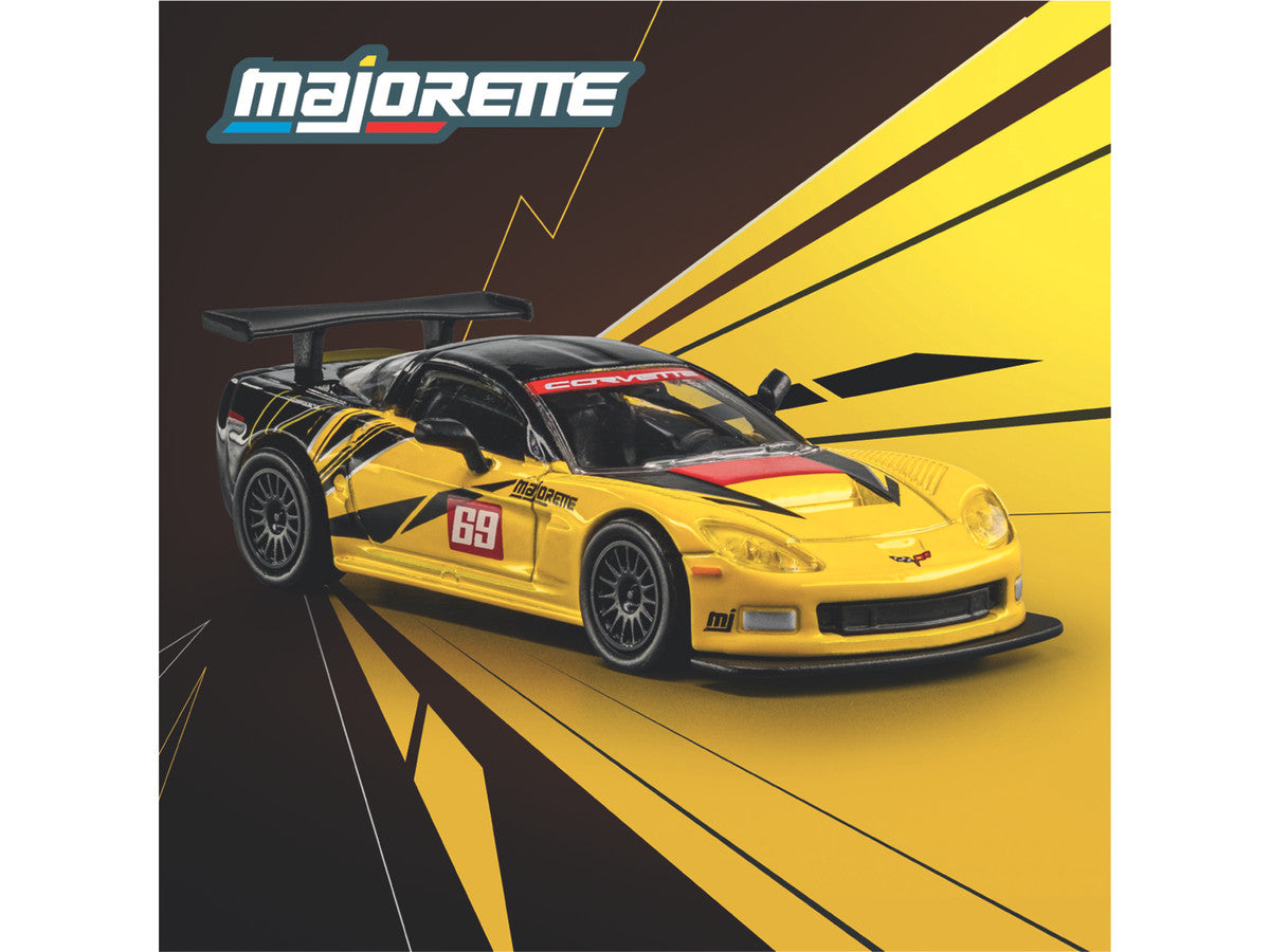 2005 Chevrolet Corvette C6R #69 Yellow and Black "Collection" Series 1/64 Diecast Model Car by Majorette LuxuryLifeWay Online Store