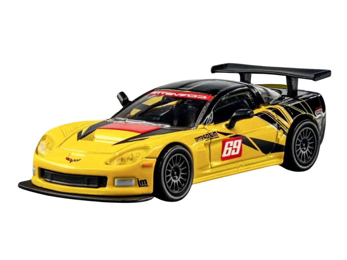 2005 Chevrolet Corvette C6R #69 Yellow and Black "Collection" Series 1/64 Diecast Model Car by Majorette LuxuryLifeWay Online Store