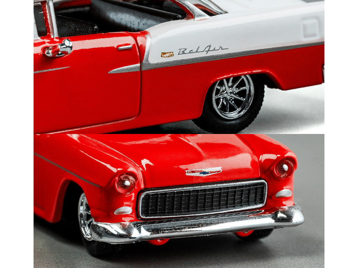 1955 Chevrolet Bel Air Red and White "Collection" Series 1/64 Diecast Model Car by Majorette LuxuryLifeWay Online Store