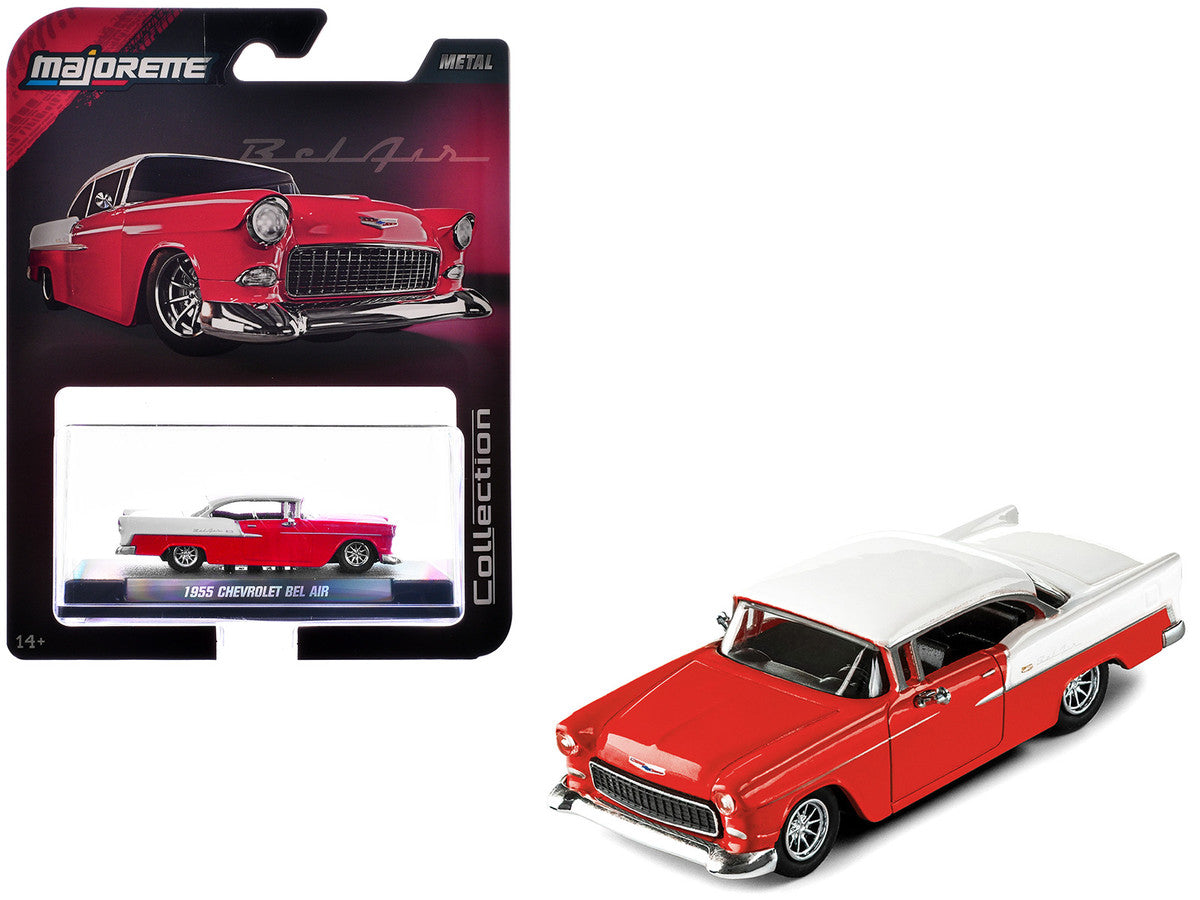 1955 Chevrolet Bel Air Red and White "Collection" Series 1/64 Diecast Model Car by Majorette LuxuryLifeWay Online Store