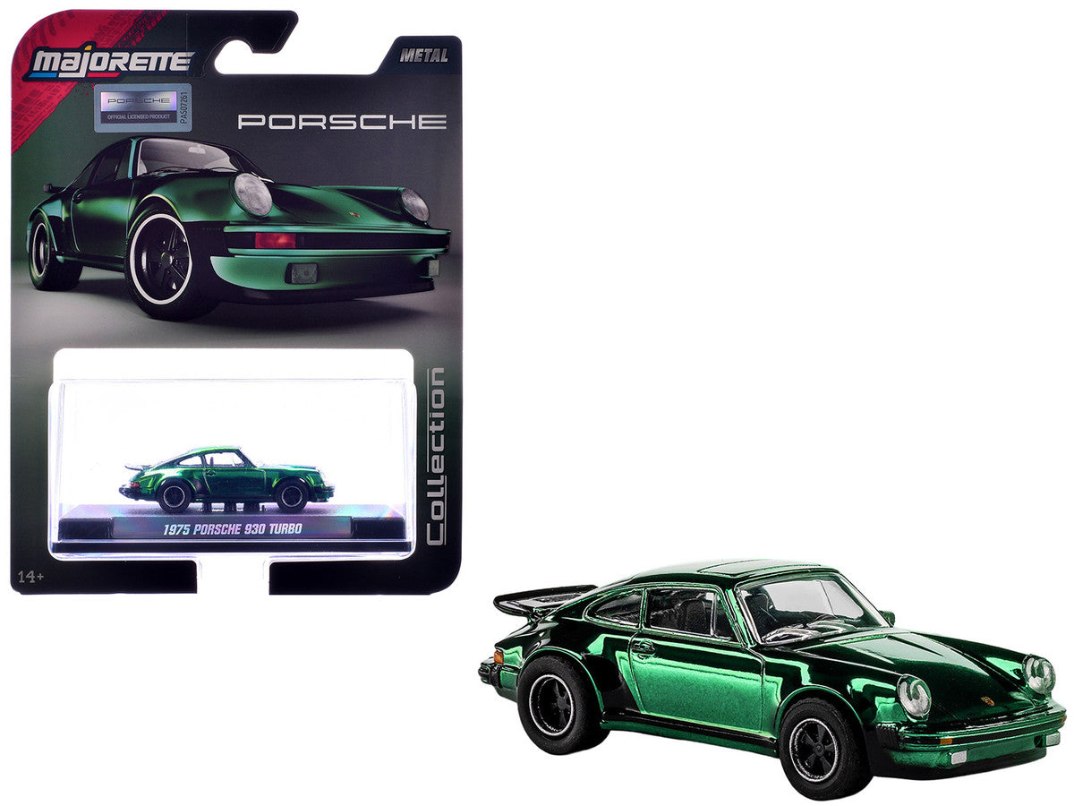 1975 Porsche 930 Turbo Green Metallic "Collection" Series 1/64 Diecast Model Car by Majorette LuxuryLifeWay Online Store