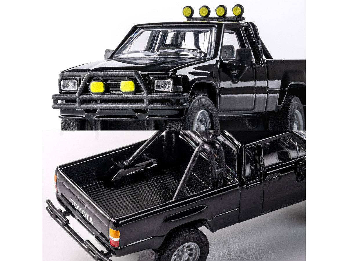 1985 Toyota Hilux SR5 Pickup Truck Black "Collection" Series 1/64 Diecast Model Car by Majorette LuxuryLifeWay Online Store