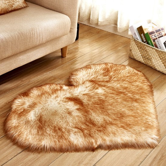 Plush Heart Shaped Carpet PearlNestDecor.com