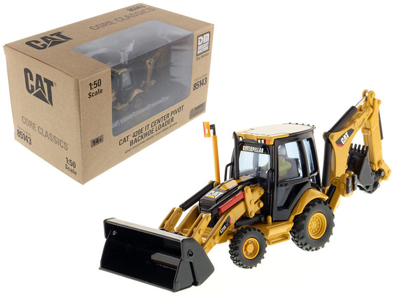 CAT Caterpillar 420E Center Pivot Backhoe Loader with Working Tools with Operator "Core Classics Series" 1/50 Diecast Model by Diecast Masters LuxuryLifeWay Online Store