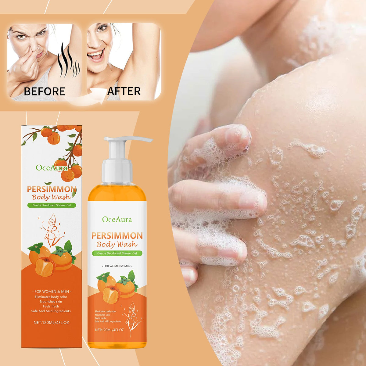 Nourishing Deodorant Body Shower Gel 120ml Box Tri Light Beauty