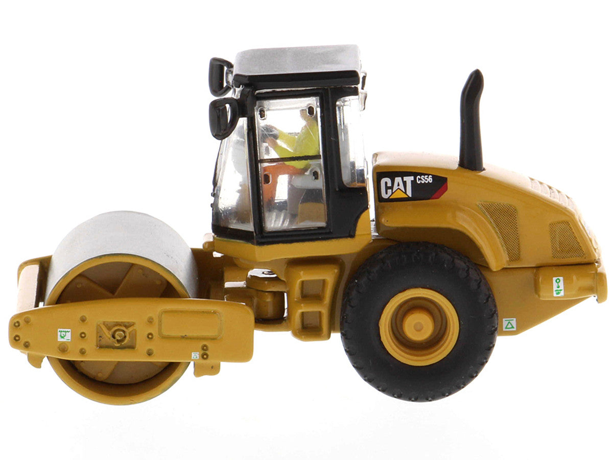 CAT Caterpillar CS56 Smooth Drum Vibratory Soil Compactor with Operator "High Line" Series 1/87 (HO) Scale Diecast Model by Diecast Masters LuxuryLifeWay Online Store