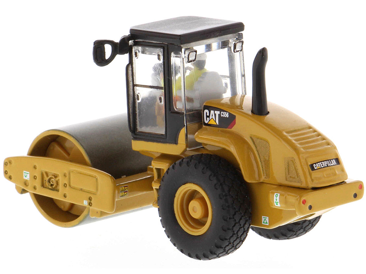 CAT Caterpillar CS56 Smooth Drum Vibratory Soil Compactor with Operator "High Line" Series 1/87 (HO) Scale Diecast Model by Diecast Masters LuxuryLifeWay Online Store